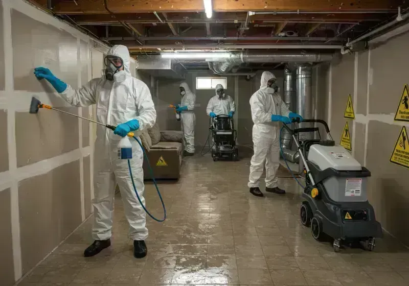 Basement Moisture Removal and Structural Drying process in Campbell, MO